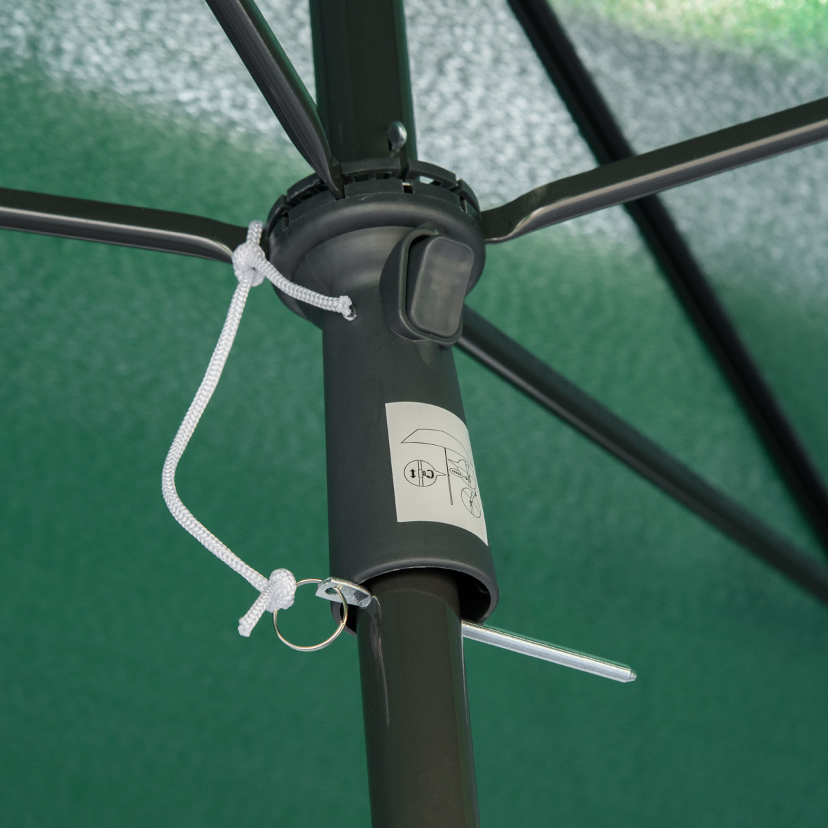 Aluminium Sun Parasol Garden Tilting Umbrellas Patio Rectangular, 2x1.25m, Green