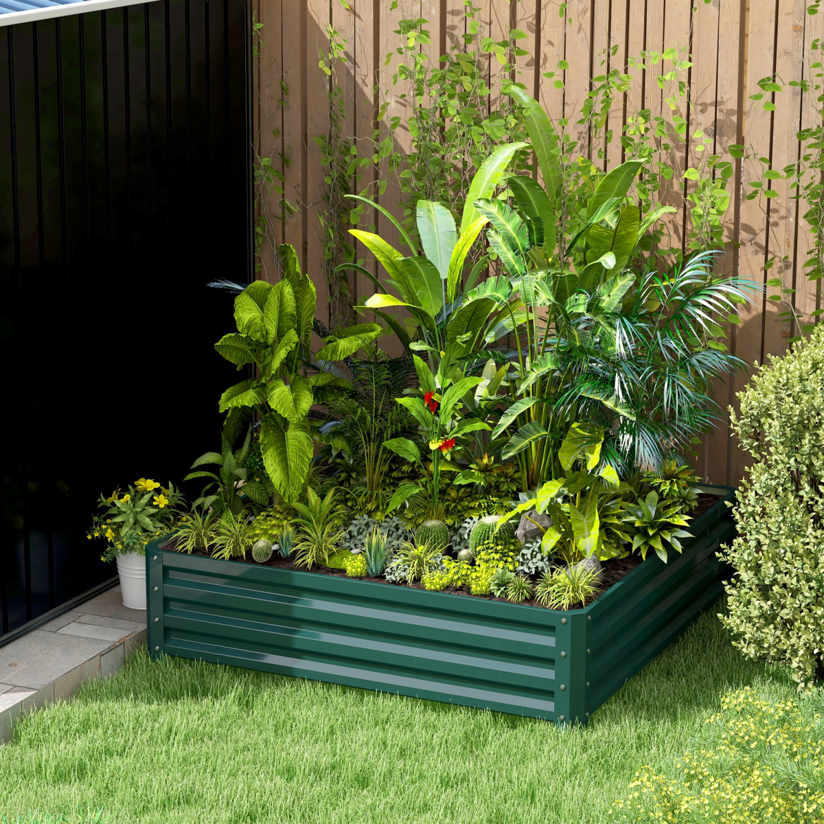 Raised Garden Bed Gardner Frame Outdoor Planter Kit Flower Vegetables Green