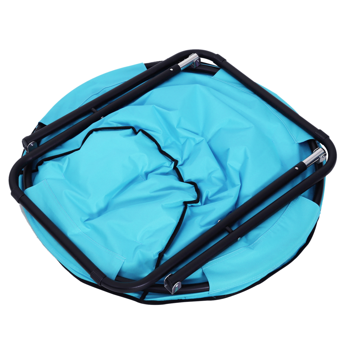 Folding Saucer Moon Chair, 80Lx80Wx75H cm, Metal Frame, 600D Oxford Cloth-Blue