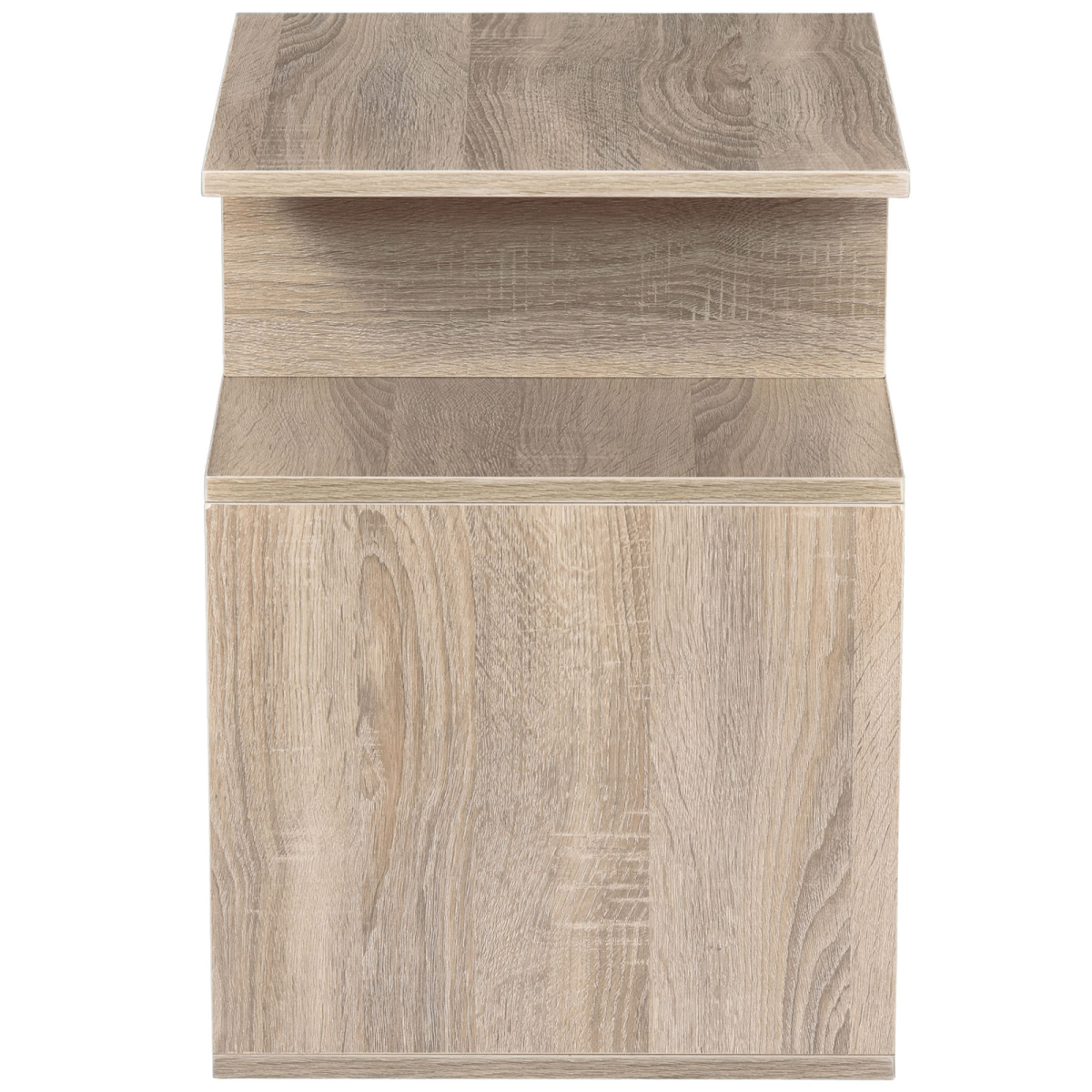 3-Tier Side End Table, 55H cm-Oak Colour