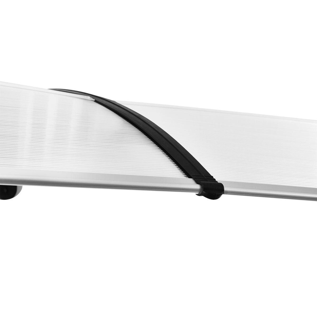 Outsunny 80 L x 195 W x 23 H cm Clear Polycarbonate Curved Awning White