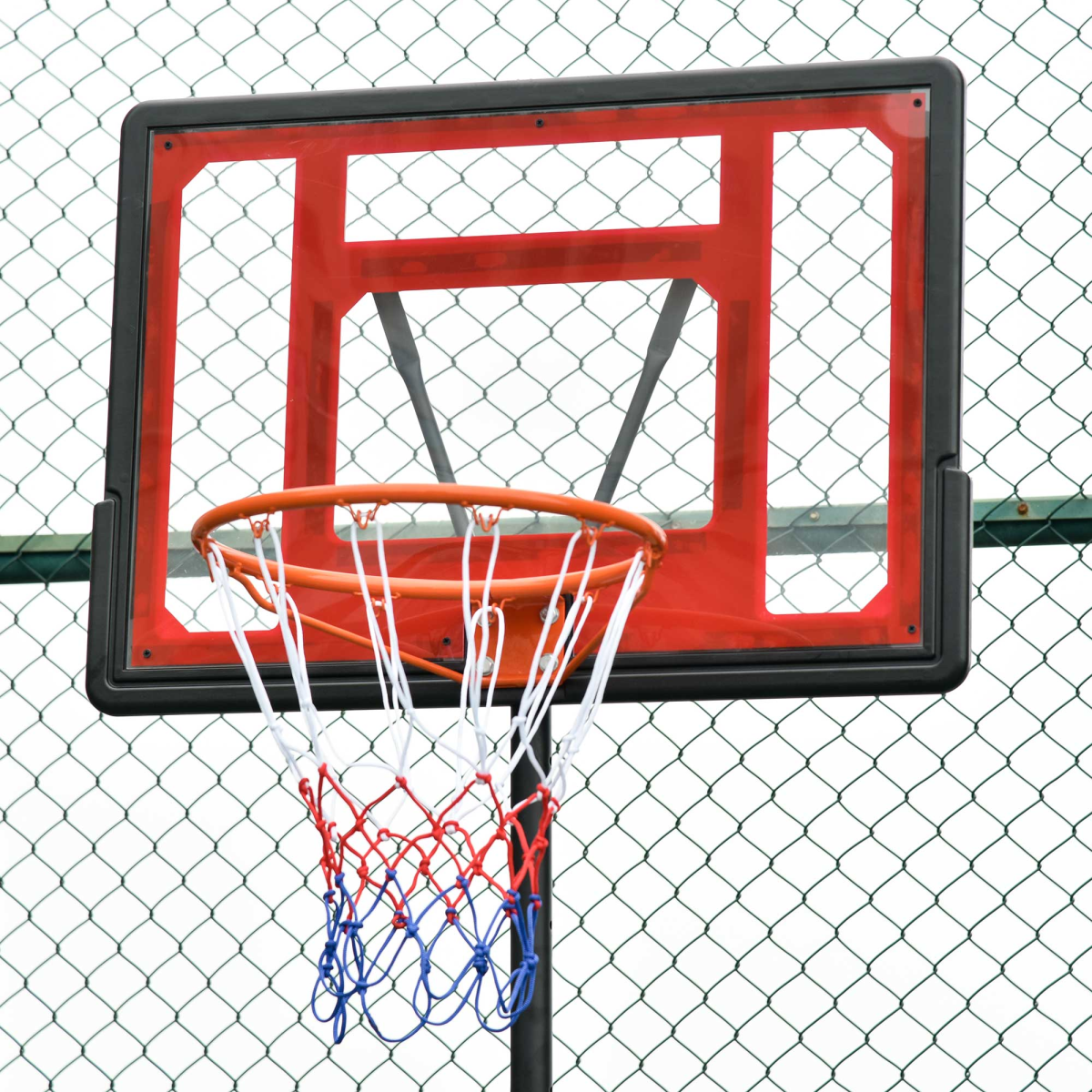 Portable Basketball Stand 160-210cm Adjustable Height Sturdy Rim Hoop Base Net