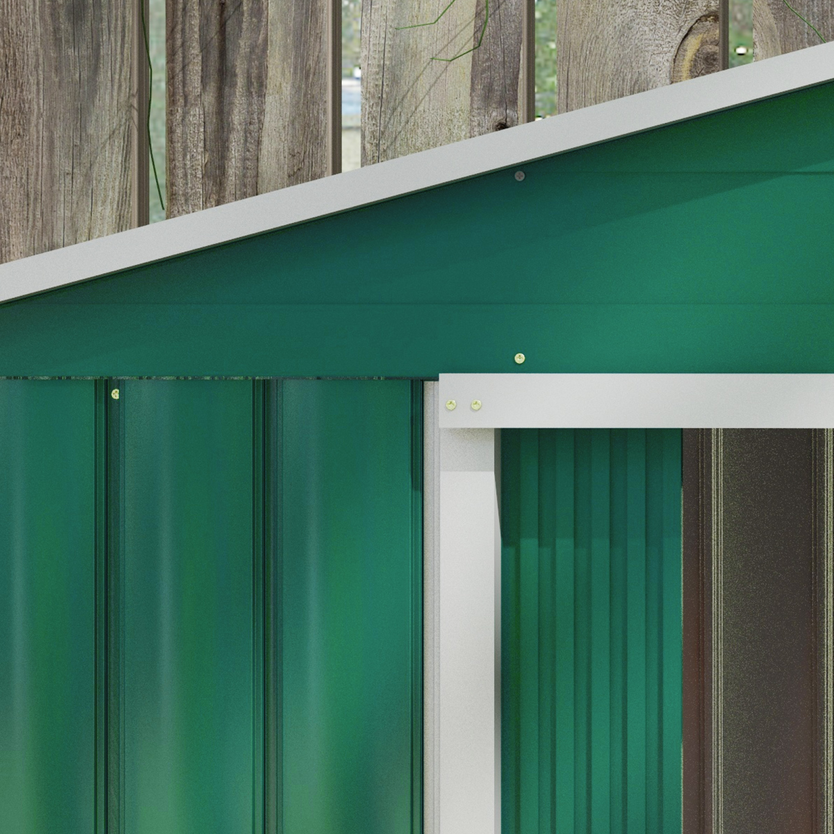 Outsunny Garden Shed Storage Unit w/Locking Door Floor Foundation Vent Green