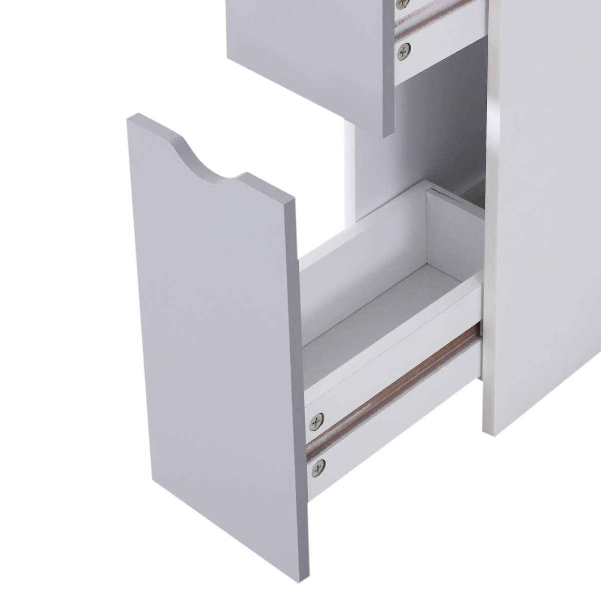 HOMCOM Bathroom Storage Cupboard Thin Cabinet Unit Shelf White w/ Drawers
