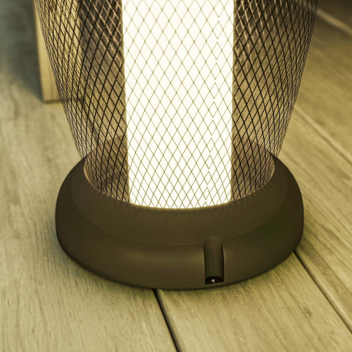 Outsunny 71.5 cm Garden Solar Lamp, Metal Floor Lamp with Auto On/Off LED