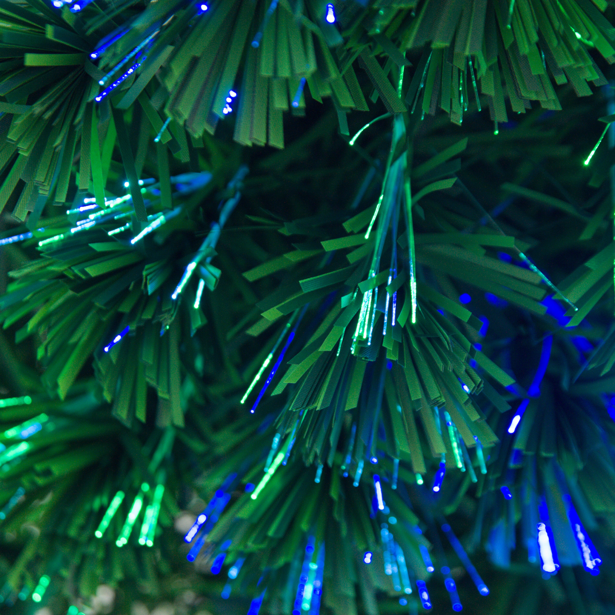4FT Green Fibre Optic Artificial Christmas Tree LED Snowflakes Fireproofing
