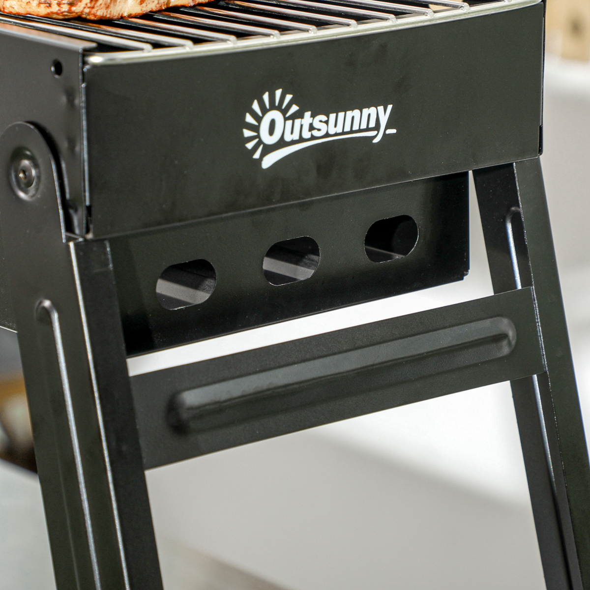 Outsunny Portable Charcoal Grill with Pull-Out Charcoal Basin