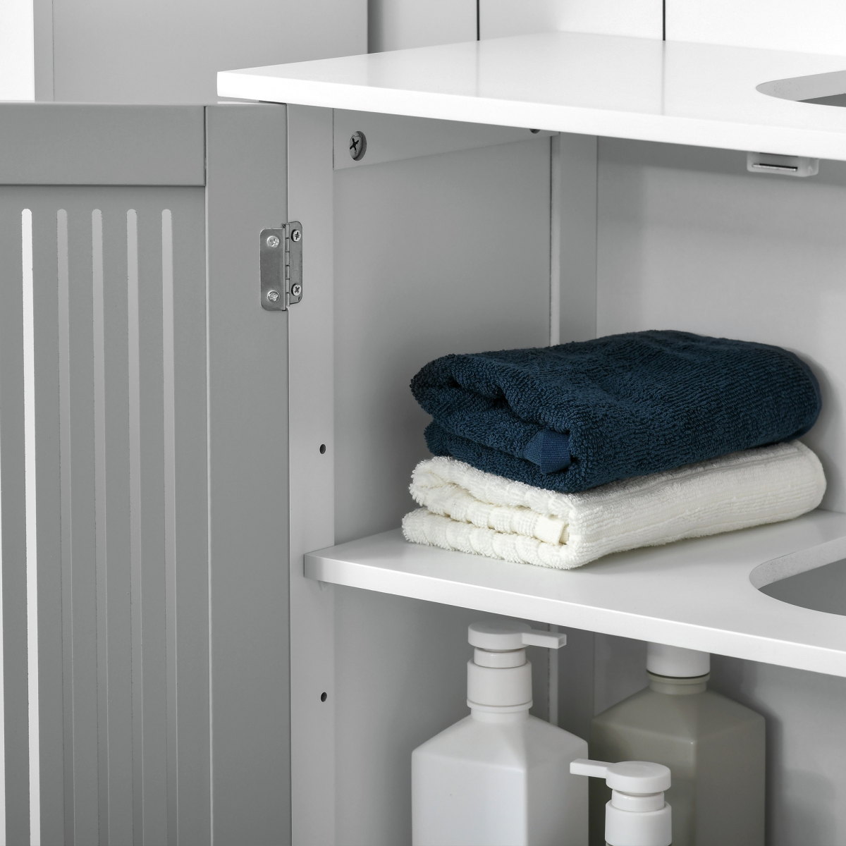 Modern Under Sink Cabinet with 2 Doors, Bathroom Vanity Unit, White