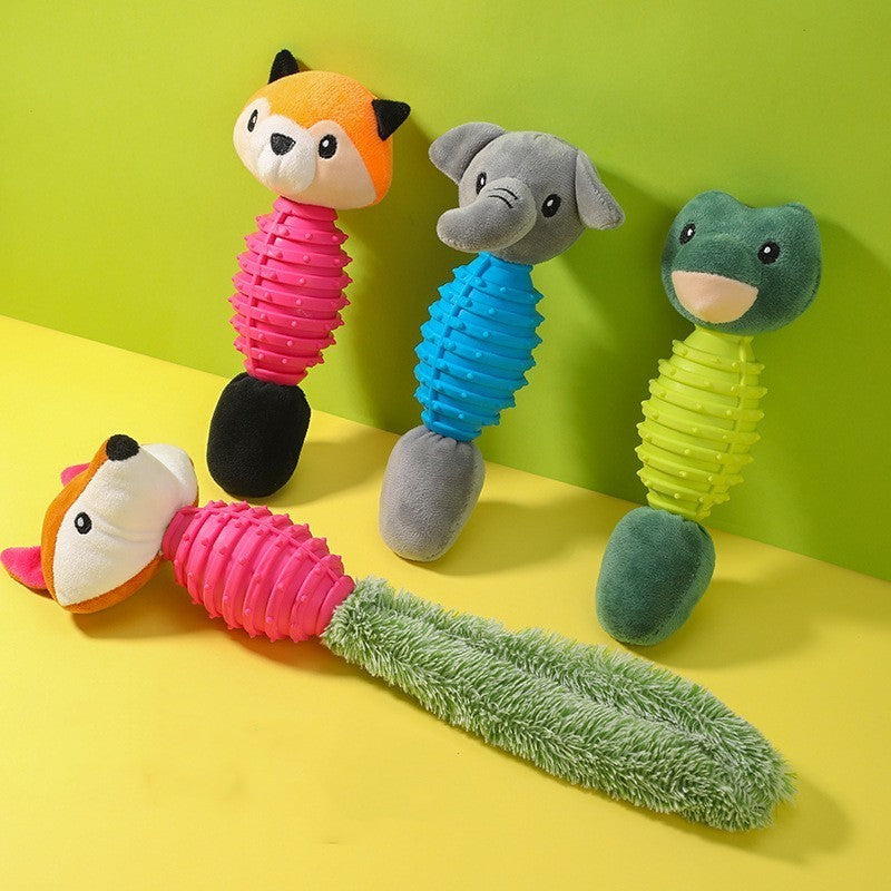 Plush Animal Pet Toy | Interactive TPR & Plush Toy for Dogs & Cats