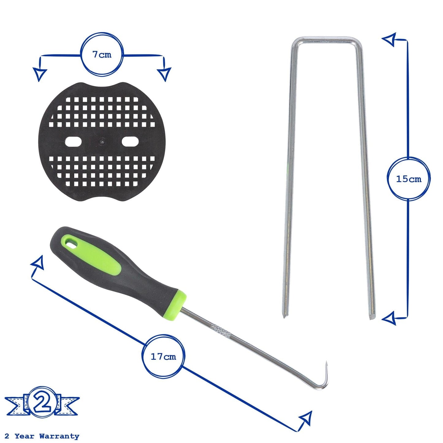 110gsm Weed Control Membrane Set with Pegs & Plates