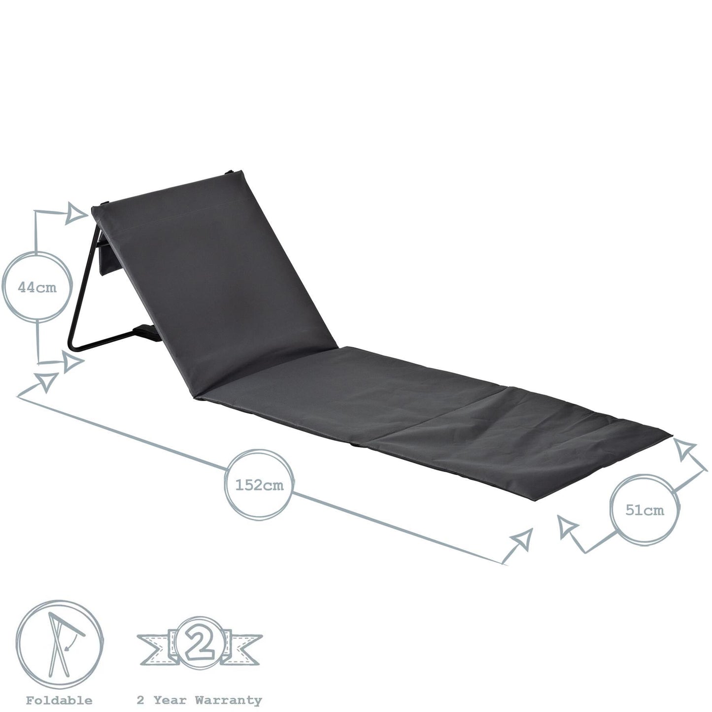 Folding Canvas Beach Lounger