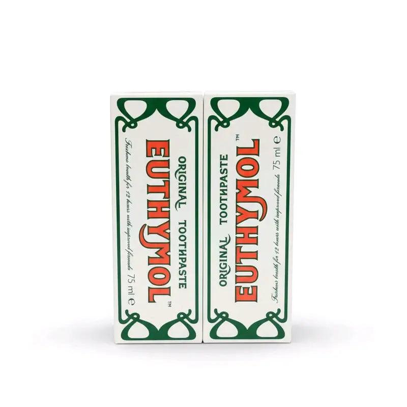 Euthymol Original Toothpaste (2 Pack) for Intense Fresh Breath & Oral Health Daily Dental Care 75ml / 2.54 oz Each