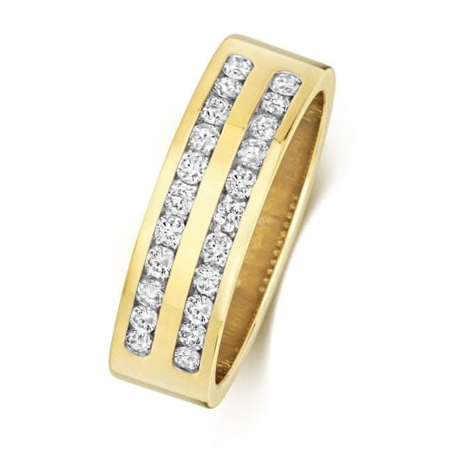 Wedding Band  9ct Diamond 2 Row Half Eternity 5.5mm Ring RD553