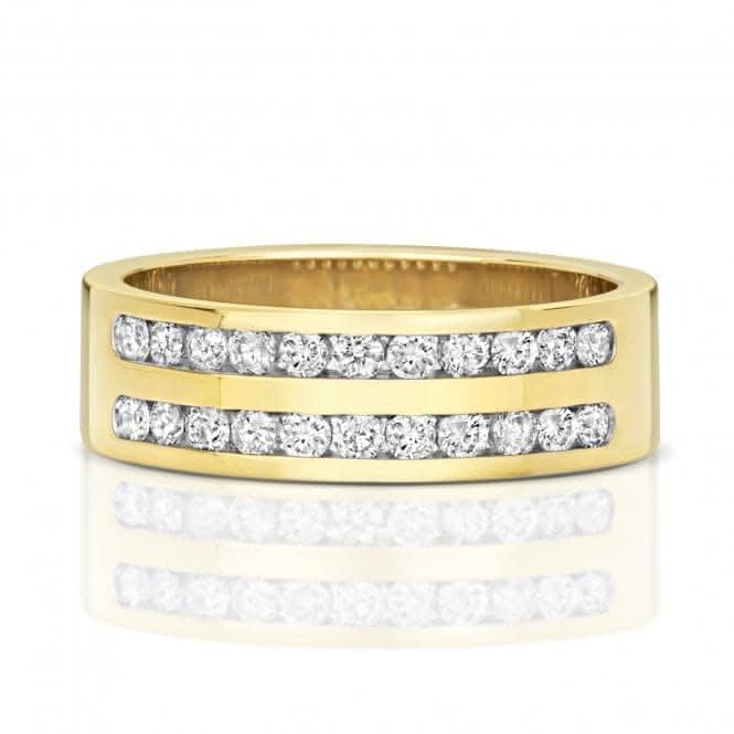 Wedding Band  9ct Diamond 2 Row Half Eternity 5.5mm Ring RD553