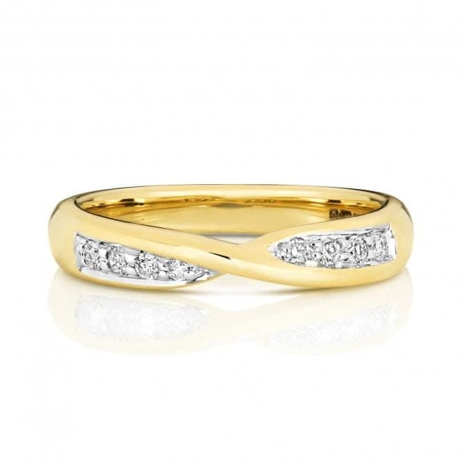 Wedding Band 9ct Gold Crossover Band  Ring  W242/I