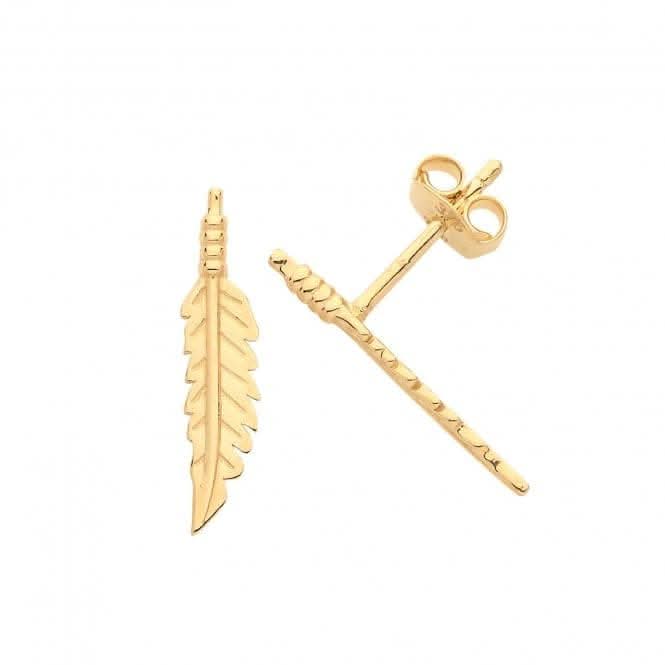 9ct Gold Feather Stud Earrings ES1658