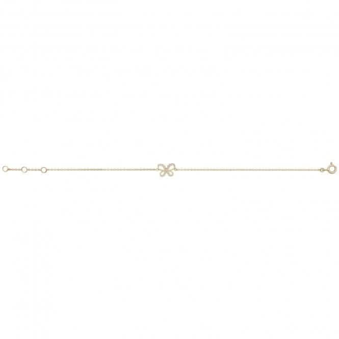 9ct Gold Zirconia Butterfly Bracelet