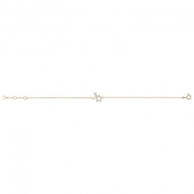 9ct Gold Zirconia Star Bracelet BR601
