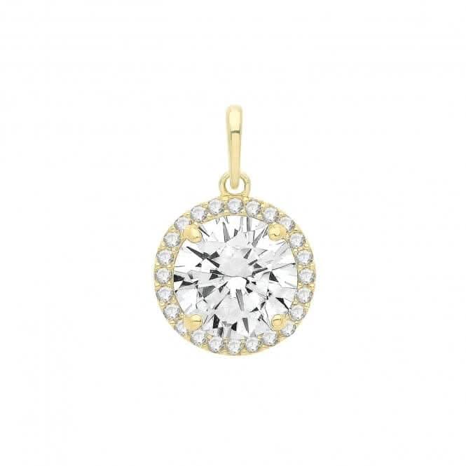 9ct Gold Round Zirconia Cluster Pendant PN1243
