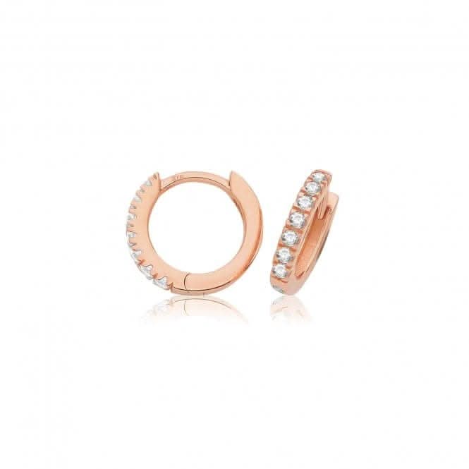 9ct Rose Gold Zirconia Clicker Hoops ES1702R