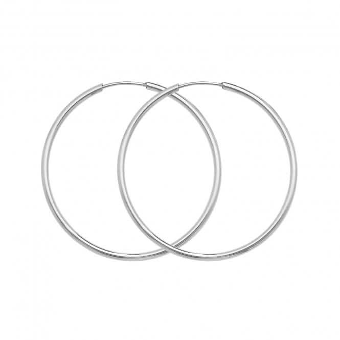 9ct White Gold 27mm Sleepers Earrings ES115W