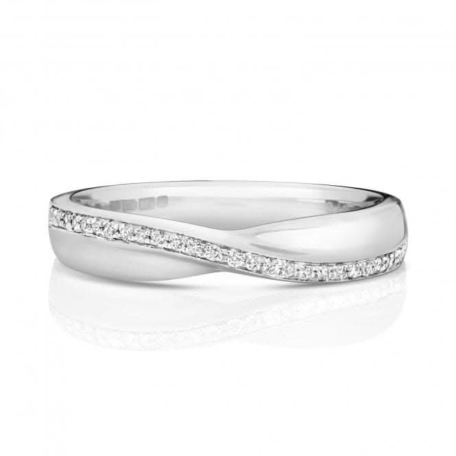 Wedding Band 9ct White Gold Crossover Band Ring W241W/I