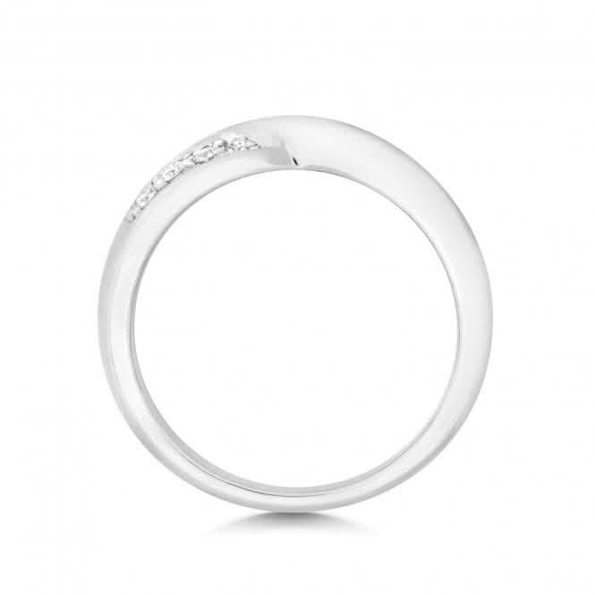 Wedding Band 9ct White Gold Crossover Band Ring W242W/I
