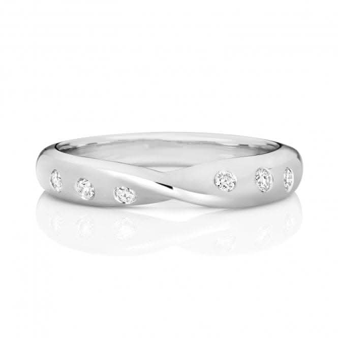 Wedding Band 9ct White Gold Crossover Band Ring W244W/I