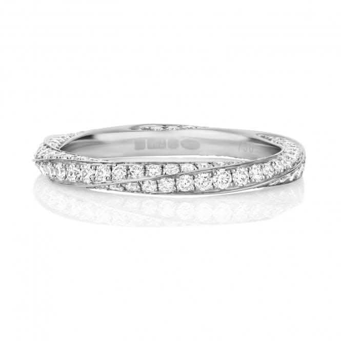 Wedding Band 9ct White Gold Diamond Twist Ring WQ278W