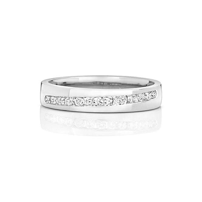Wedding Band 9ct White Gold Diamond Wedding 13D Crossover 3.9mm Ring RD709W