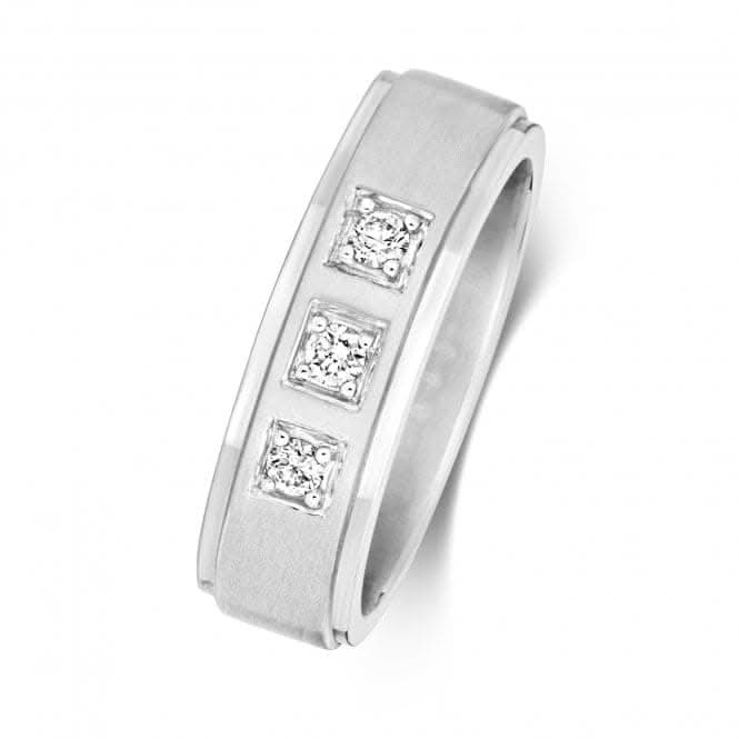 Wedding Band 9ct White Gold Diamond Wedding 3D Edge 6.0mm Ring RD704W