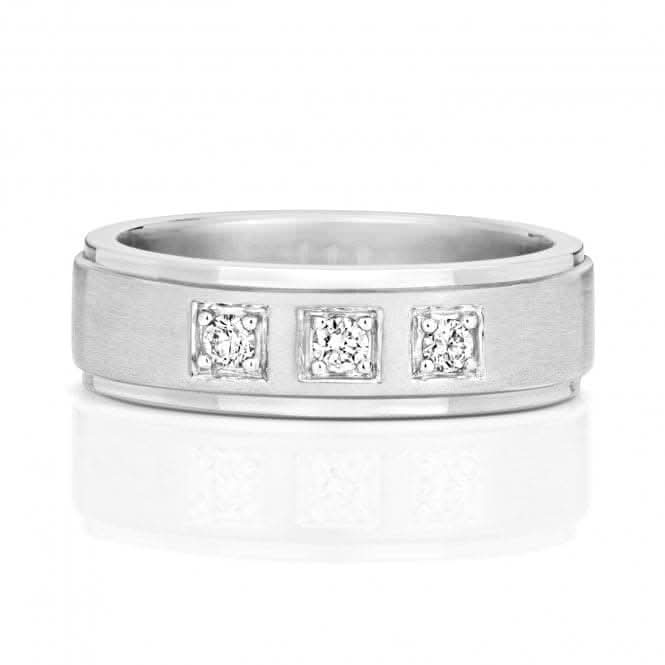 Wedding Band 9ct White Gold Diamond Wedding 3D Edge 6.0mm Ring RD704W