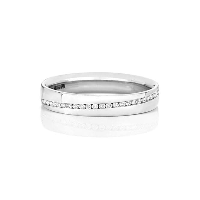 Wedding Band 9ct White Gold Diamond Wedding Channel Set 3.6mm Ring RD727W