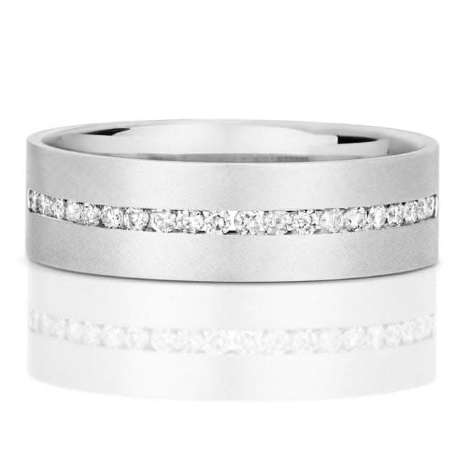 Wedding Band 9ct White Gold Diamond Wedding Gents 1/2 Et 6.5mm Ring RD718W