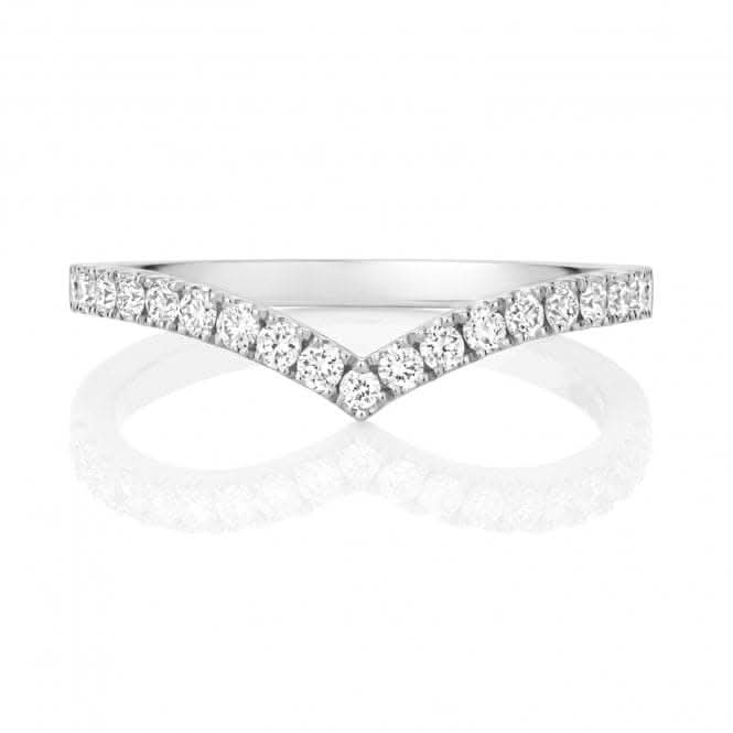 Wedding Band 9ct White Gold Diamond Wishbone Ring WQ279W