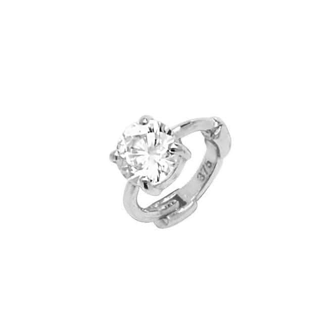 9ct White Gold Zirconia Single Stone Cartilage Hoop Earring ES953W
