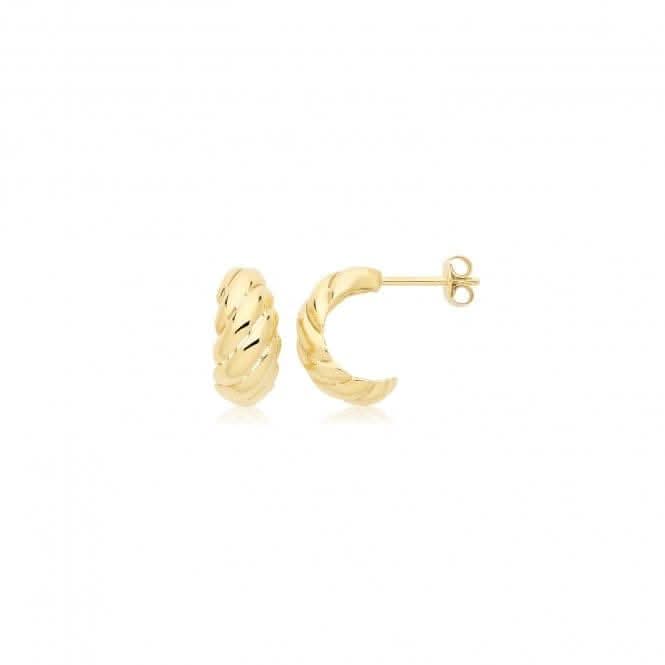 9ct Yellow Gold Twist Hoop Studs ER1206
