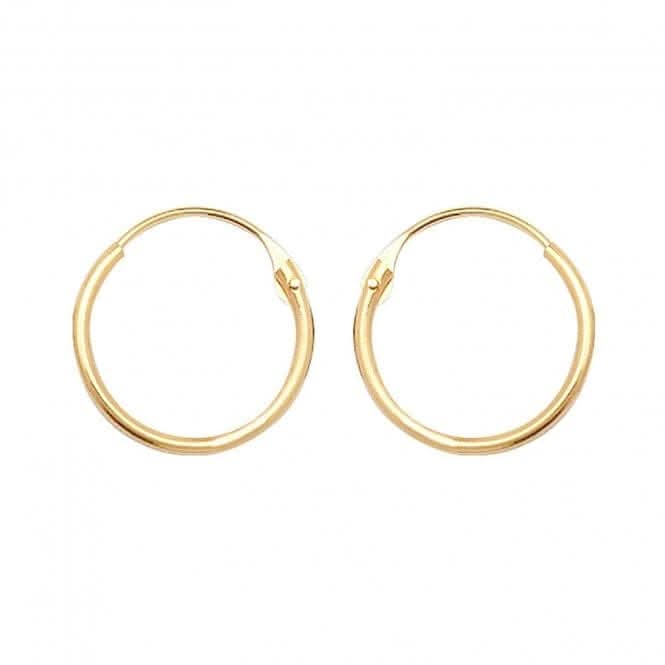 9ct  Yellow  Gold  09mm  Round  Hinged  Sleepers  ES315