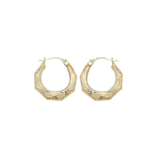 9CT Yellow Gold 10mm Creole Earrings ER453