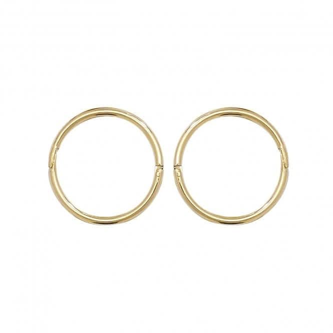 9CT Yellow Gold 10mm Hinged Sleepers Earrings ES144