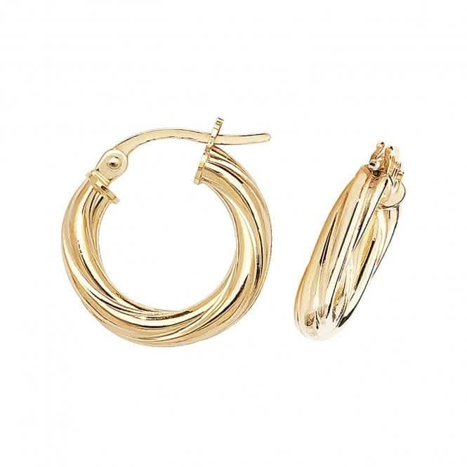 9CT Yellow Gold 10mm Hoop Earrings ER353