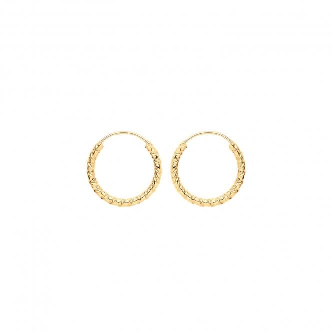 9ct Yellow Gold 11mm Twisted Sleepers ES180