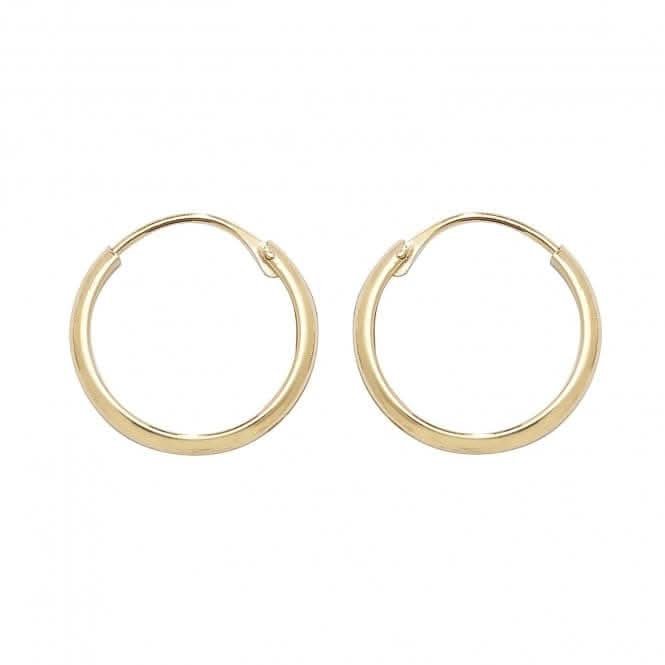 9ct Yellow Gold 12mm Sleeper Earrings ES153