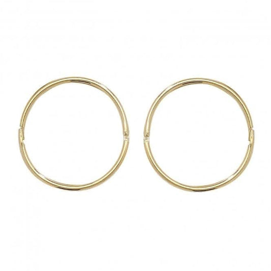 9CT Yellow Gold 14mm Hinged Sleepers Earrings ES146