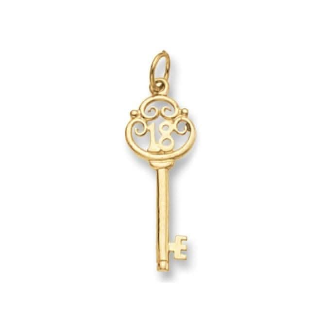 9ct Yellow Gold 18Th Birthday Key Pendant PN407