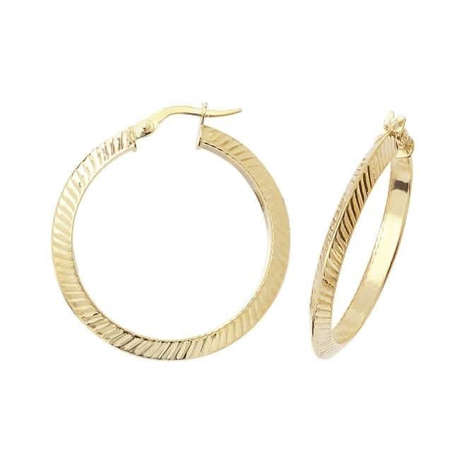 9ct Gold 20mm Hoop Earrings ER878
