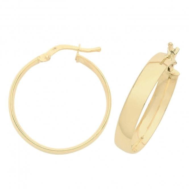 9ct Yellow Gold 20mm Hoop Earrings ER946