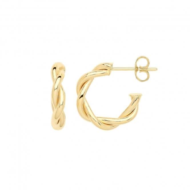 9ct Yellow Gold Twisted Hoops Earrings ER1193