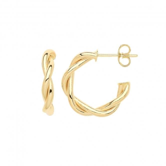 9ct Yellow Gold Twisted Hoops Earrings ER1193