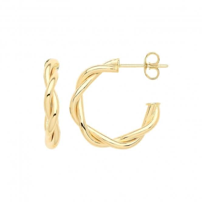 9ct Yellow Gold Twisted Hoops Earrings ER1193
